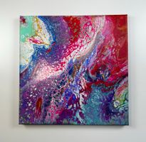 Acryl-Flüssigmalerei, quadratisch