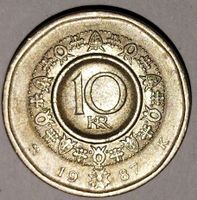 Münze 10 KR Norwegen 1987