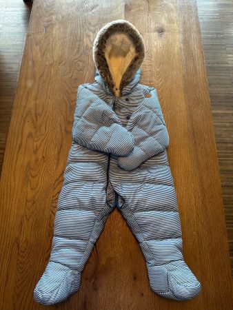 Obaïbi Overall, blau gestreift, gefüttert.