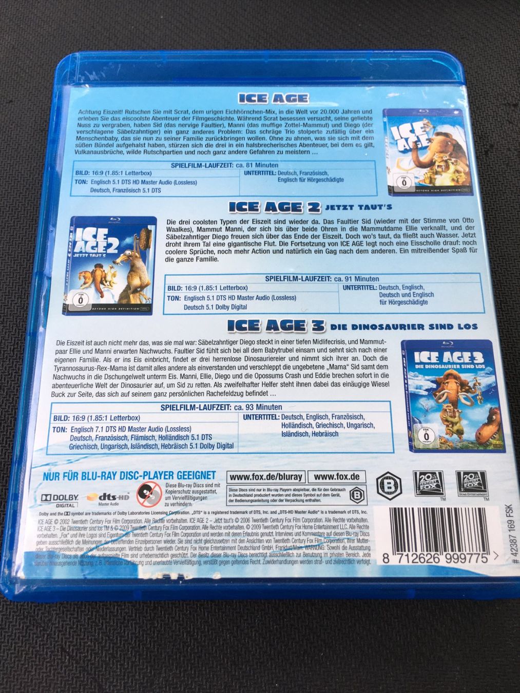 Tutti i DVDs: Ice Age 1,2 & 3 [Blu-ray] – Usato da St.Gallen venduto da MedienJoe 1