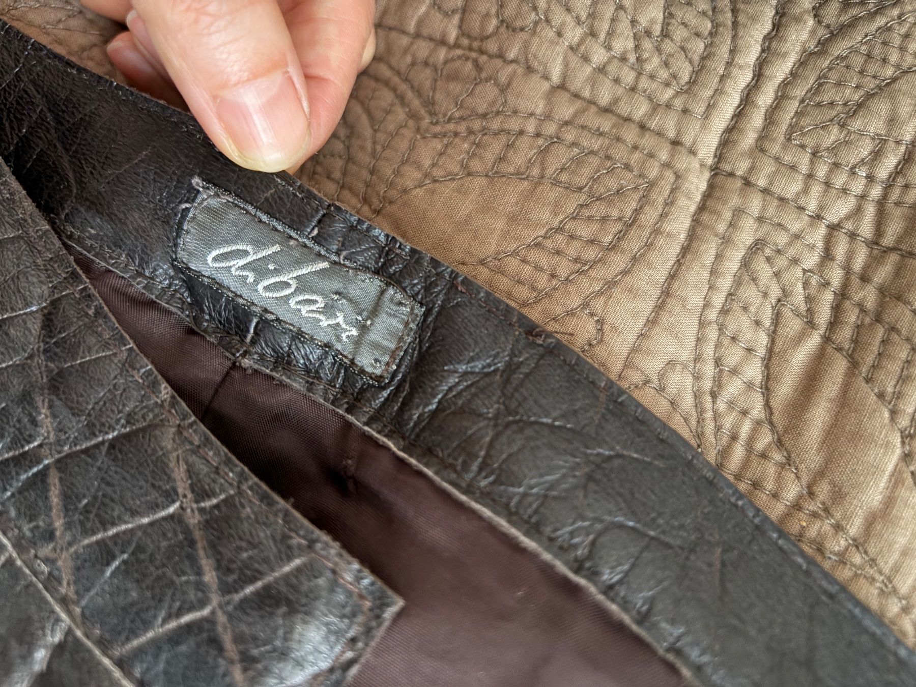 Pantaloni: Dark Brown Leather Trousers - Croco Press – Usato da Luzern venduto da AM2nd 8