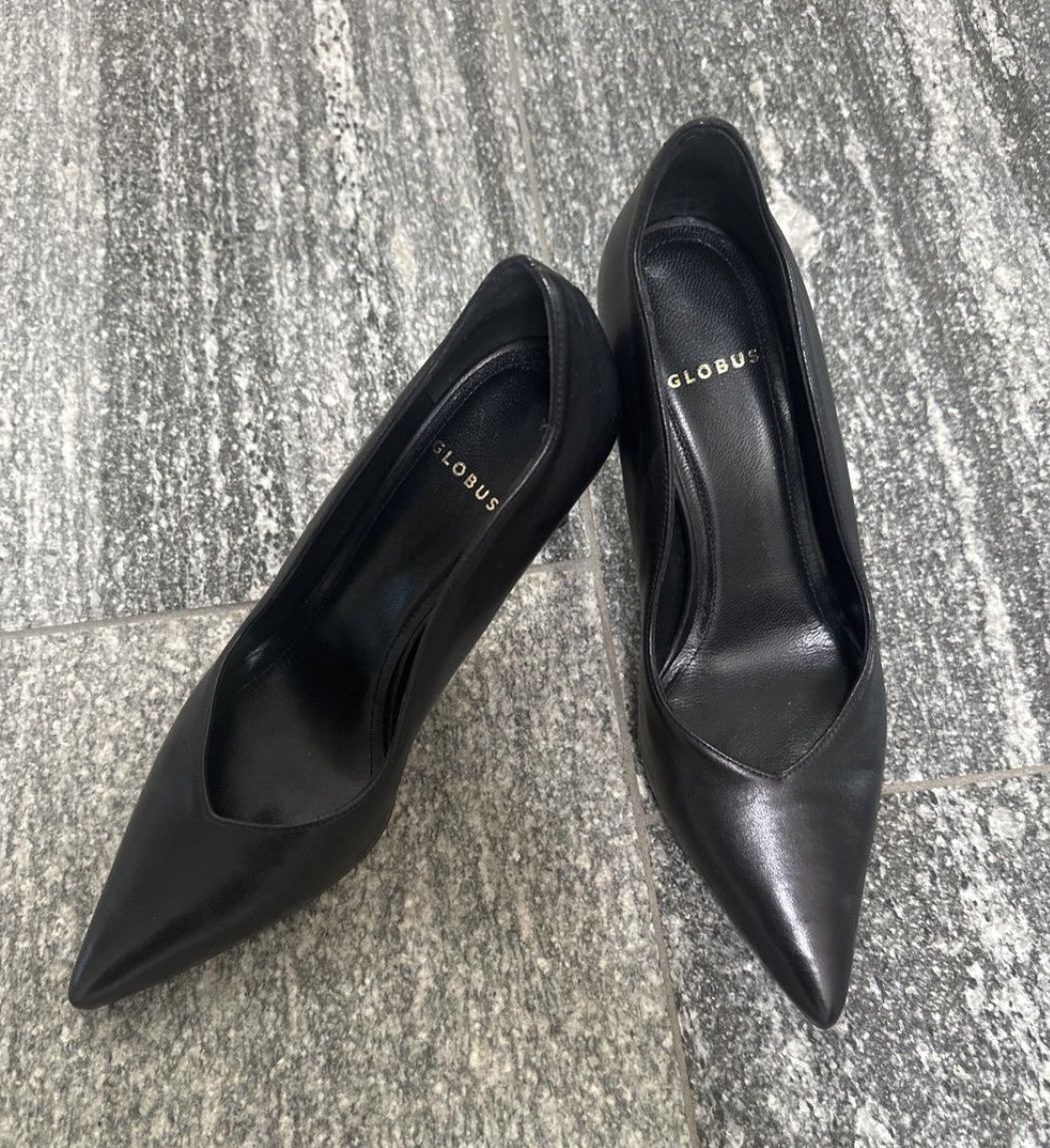 Globus Scarpe da donna: New Globus Black Leather Pointed Heels - Size 37 – Nuovo e nell'imballaggio originale da Sementina venduto da NinaDel 3
