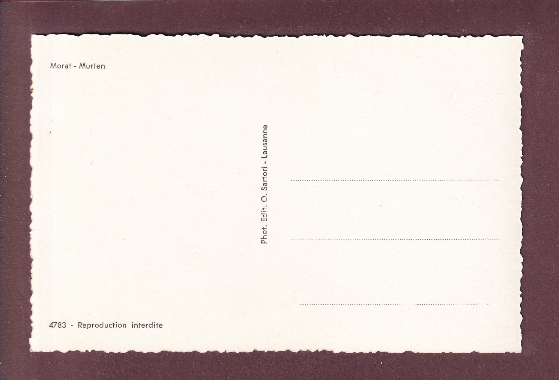 Cartoline postali: MORAT / MURTEN – Usato da Pully venduto da nicecards 1