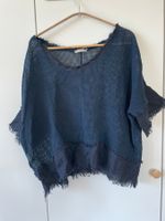 Oversize Strickshirt Blau Fransen – One-Size
