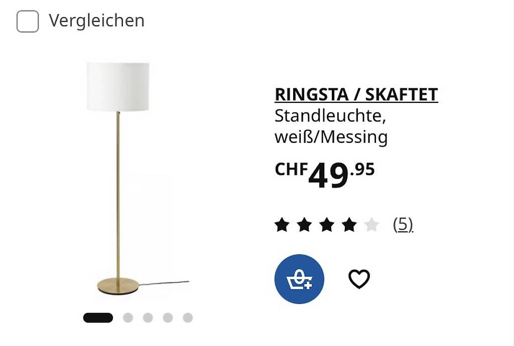 Lampade: Stehlampe RINGSTA IKEA – Usato da Biel/Bienne venduto da pau_7ss6 1