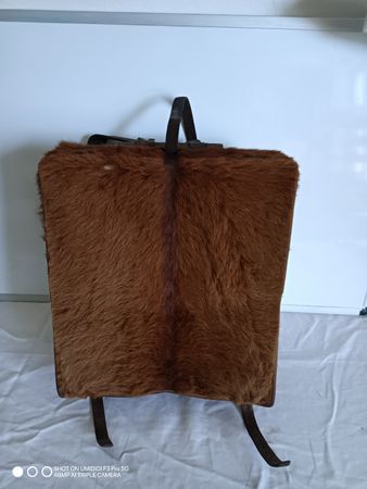 Alter Militär Rucksack Tornister Haaraffe Fell