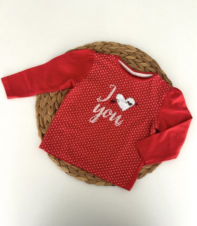 T-shirt s.Oliver rouge à pois, taille 74cm, parfait état!