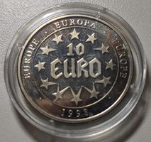 versilberte Medaille 30mm "Europa 10 Euro 1998"