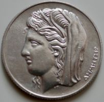 Griechenland 1930 10 Drachmai Silbermünze