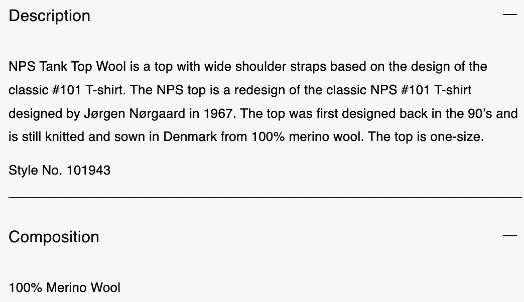 Mads Nørgaard Top: NEW Mads Norgaard #101 NPS Tank Top Wool – Nuovo (secondo la descrizione) da St. Gallen venduto da look-twice 1