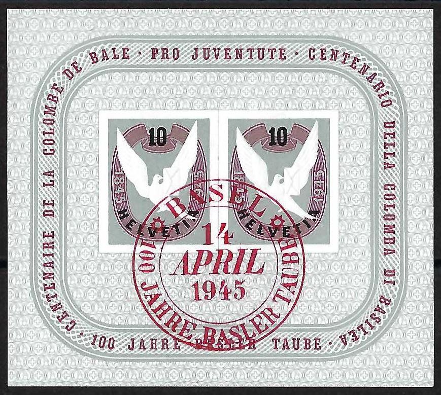Tutti i francobolli: 1945, BASLER TAUBE BLOCK, ET S-0 – Usato da Pura venduto da ulisse1957