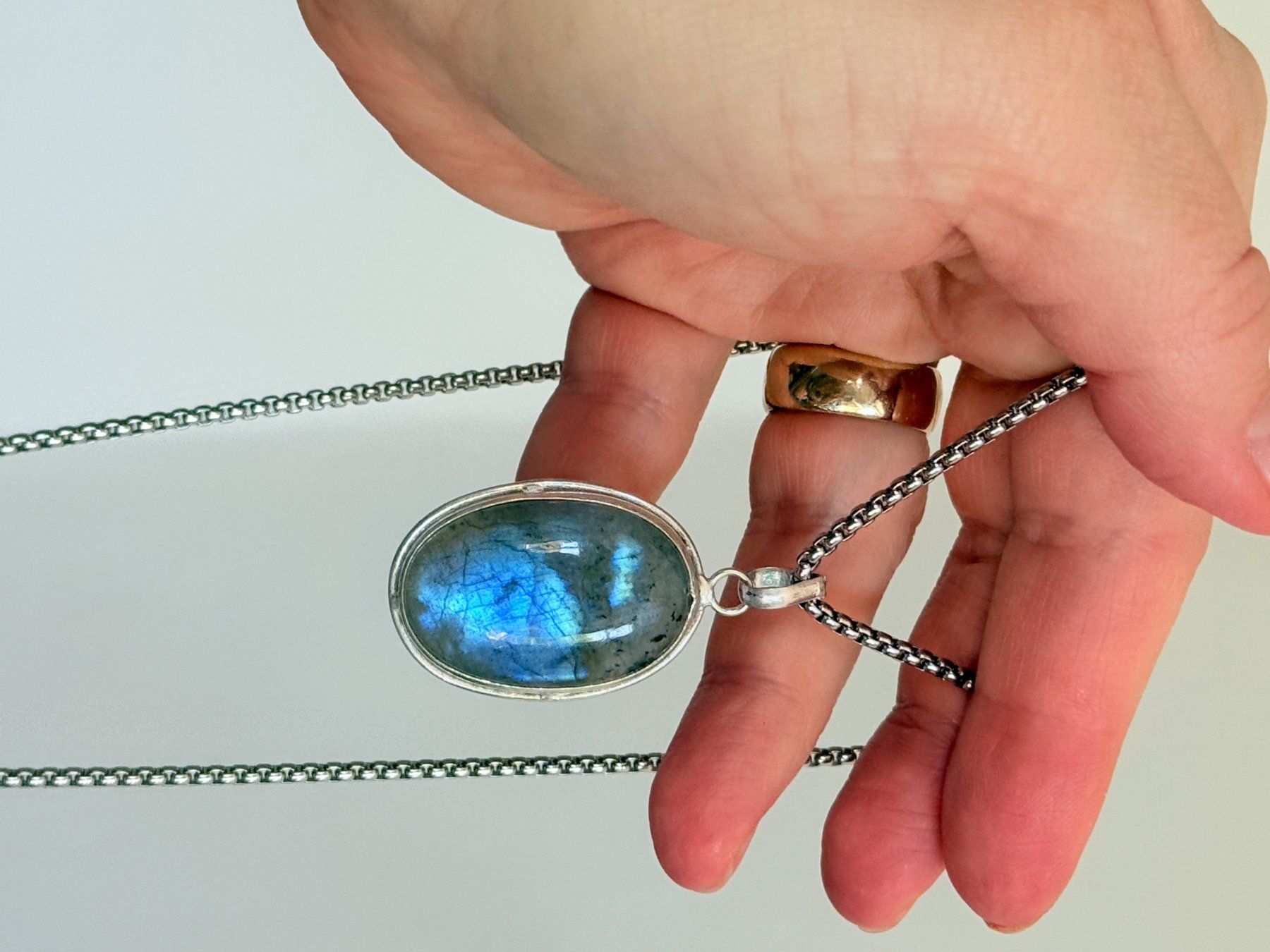 Catenine: Collier pendentif labradorite - Élégant ✨ – Nuovo e nell'imballaggio originale da Genève venduto da AWWA 1