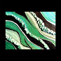 Tableau abstrait texturé, tons verts, 20x25cm