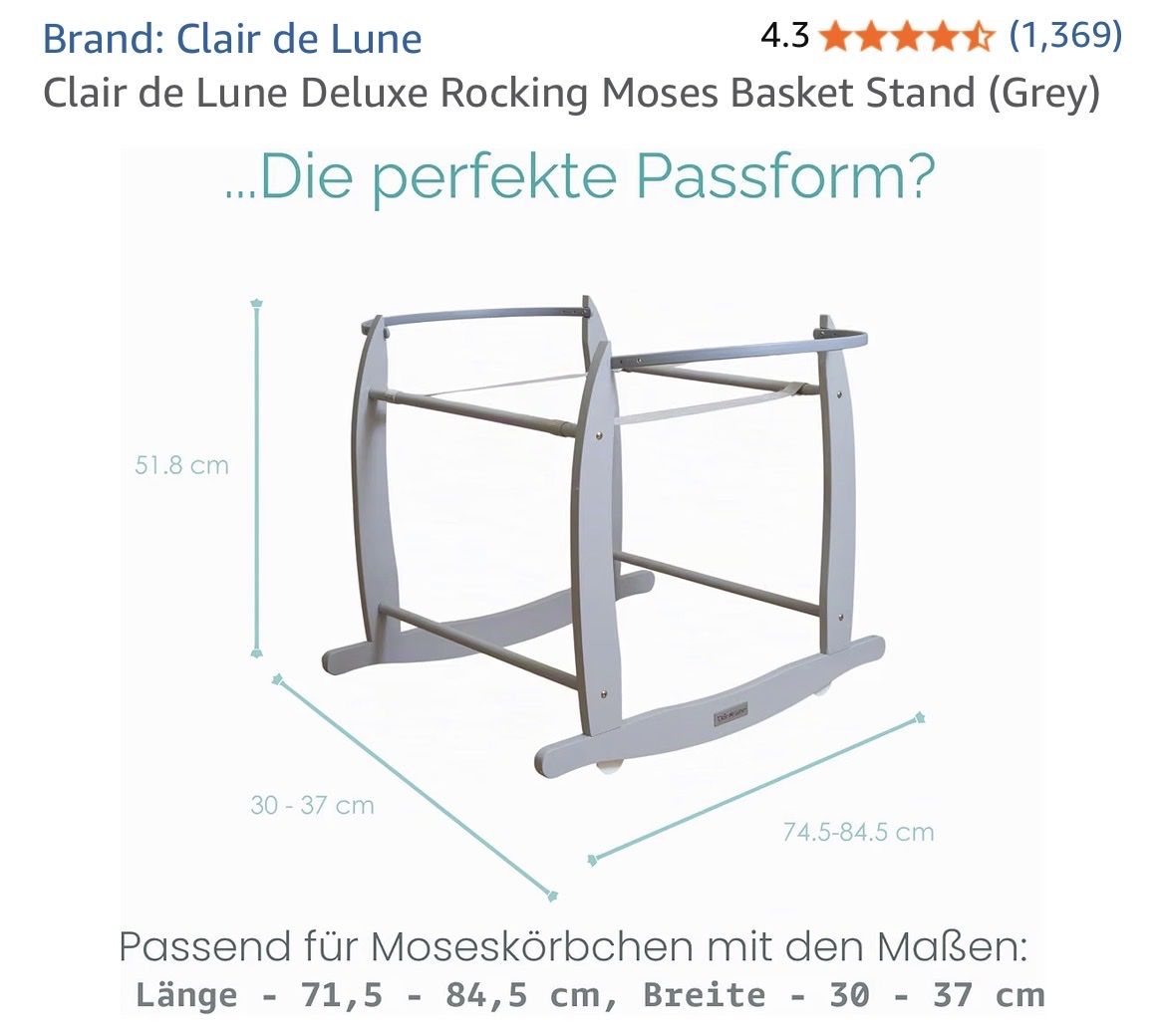 Wiegen & Stubenwagen: Bassinet with rocking stand – Gebraucht aus Oberrieden von emi_v876 1