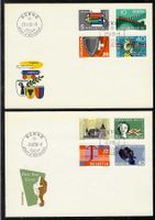 1957/58, 328-331+334-337 auf ill./unadr. FDC franz. (15906)