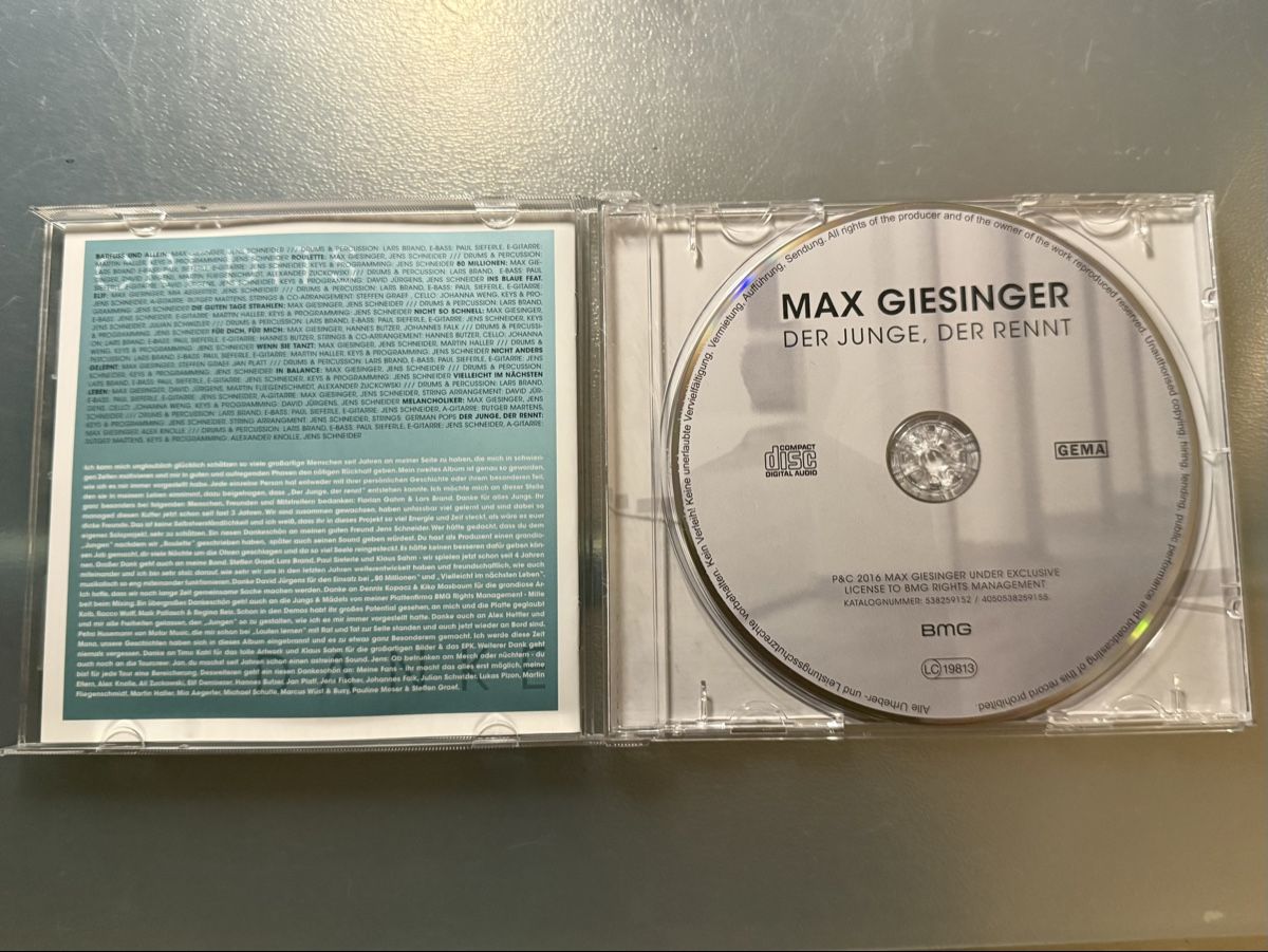 CDs: Max Giesinger - Der Junge, der rennt (CD) – Gebraucht aus Oberried Brienz von Chyara 2