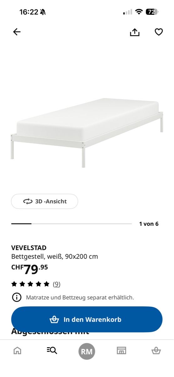 Letti: Neuwertiges Bett aus Metall – Usato da Ipsach venduto da Rbaba10 2