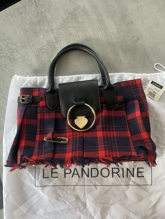 Borsa Le Pandorine, tartan rosso