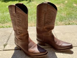 Sancho Westernstiefel Braun Leder Gr. 44/45 – neuwertig