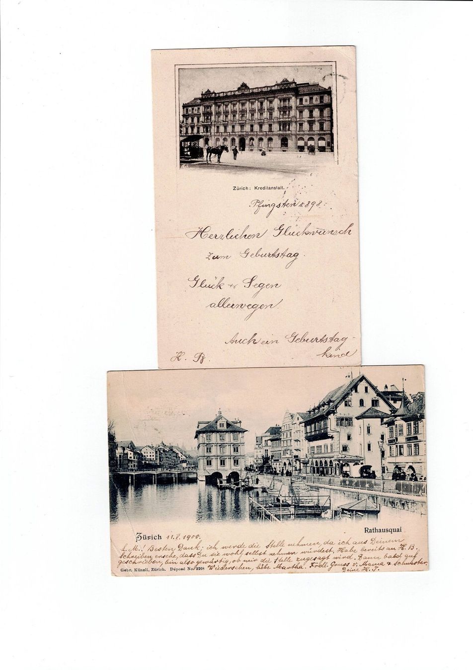 Cartoline postali: Schweiz, 10 Ansichtskarten von Zürich um 1900 – Usato da Hinteregg venduto da McCharly01 6