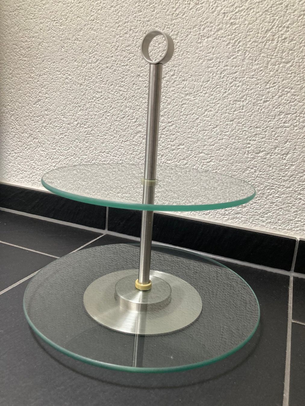 Piatti di portata: Moderne Etagere Chromstahl mit 2 Glasplatten – Usato da Büsingen venduto da aue_2mh6 2