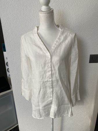 Depeche H 100% Leinenbluse weiss Grösse 38 Neu mit Etikett