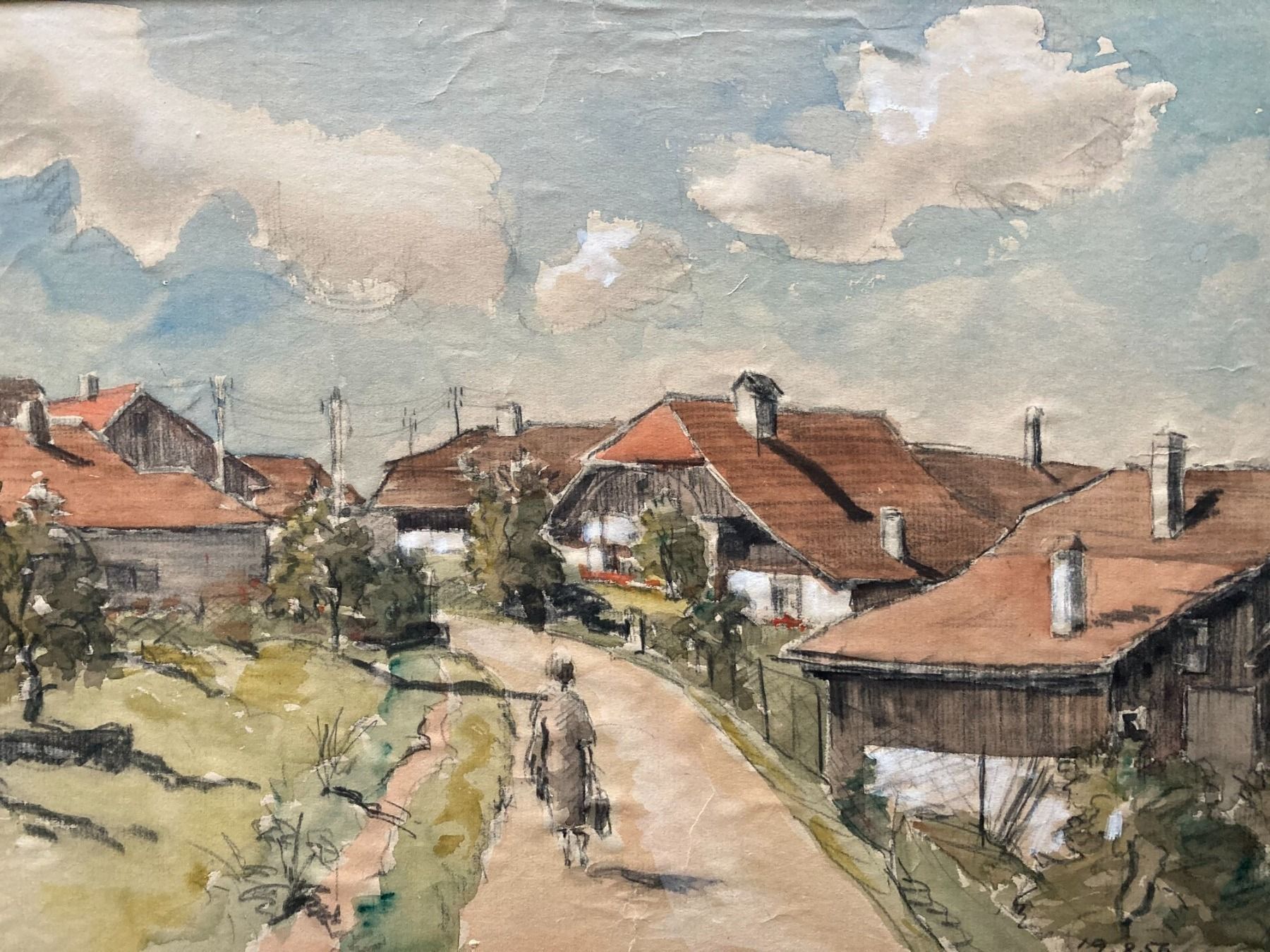 Dipinti: Landschaftsbild Kanton Bern sign. 19.08.1956 – Usato da Subingen venduto da ArtBead 1