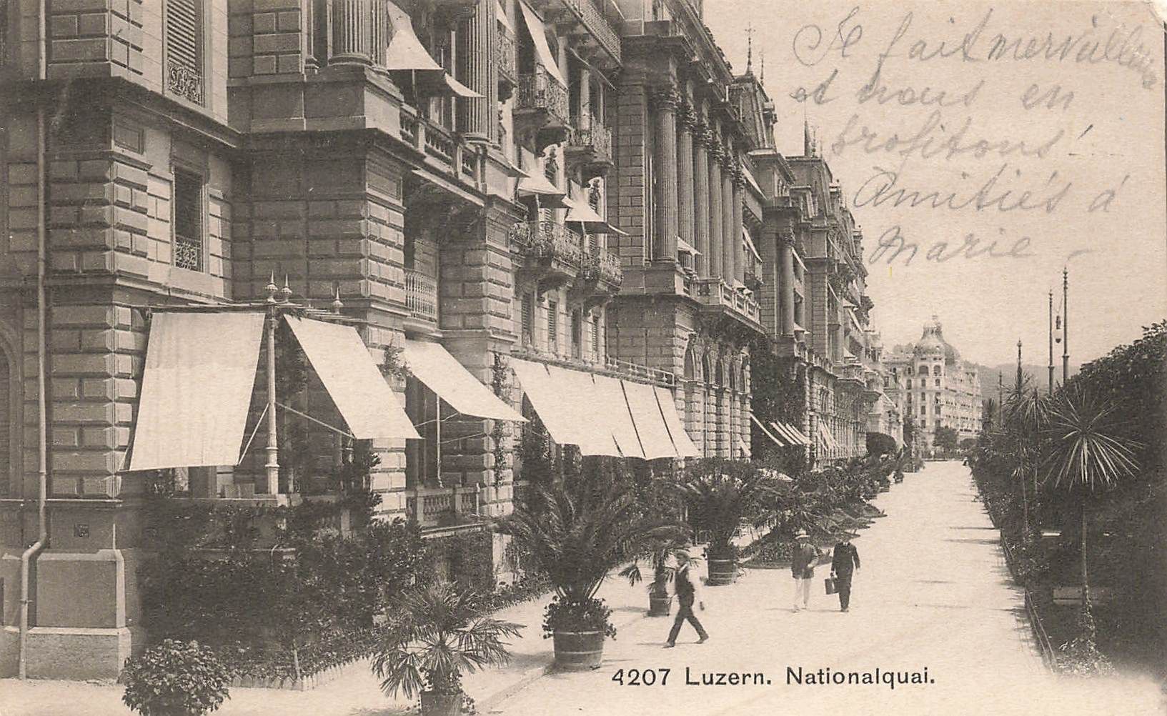 Cartoline postali: Luzern nationalquai – Usato da Biasca venduto da Blenio71