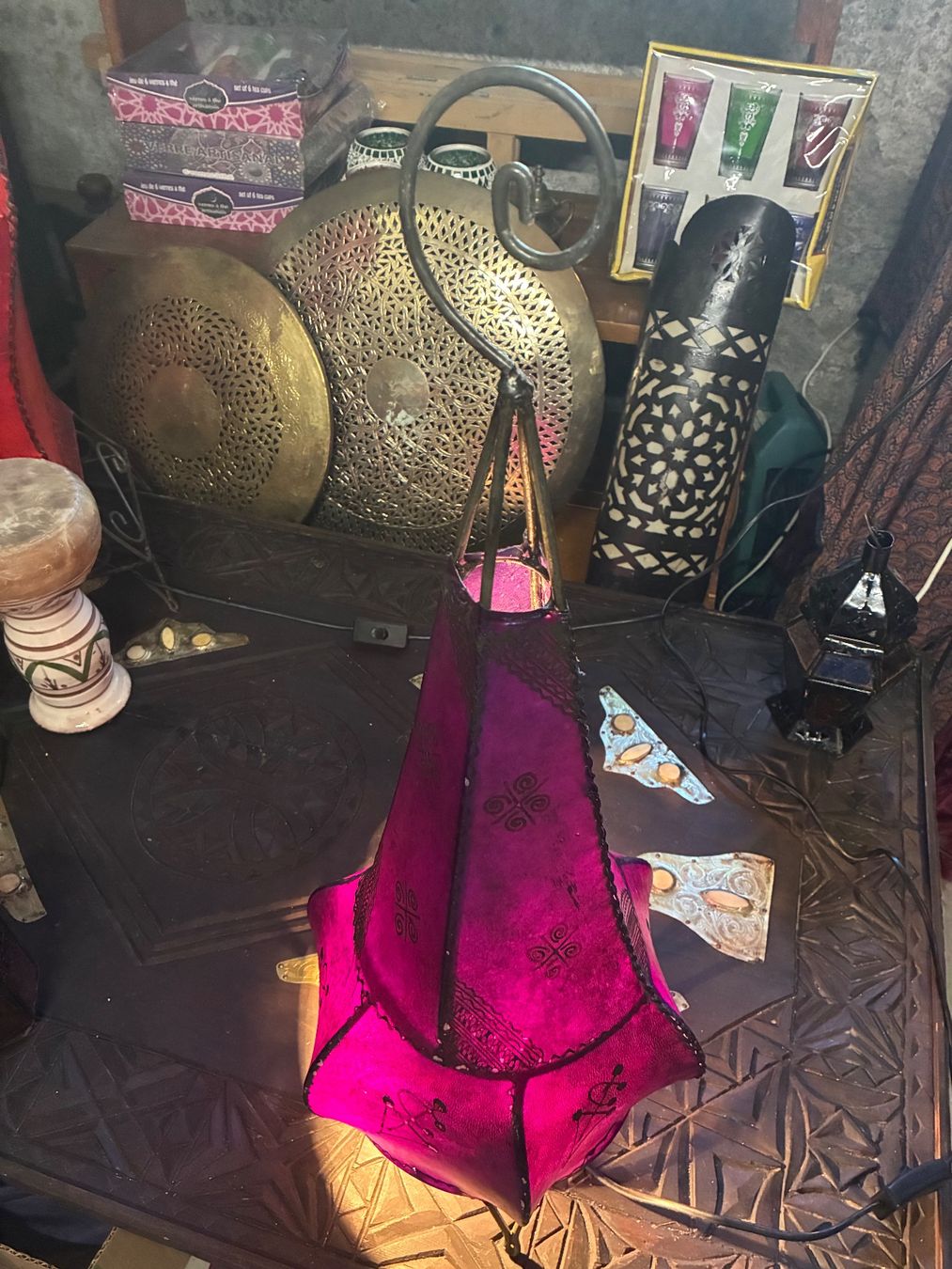 Lampade: Hennalampe violett aus Marokko – Usato da Zürich venduto da thetschi 1