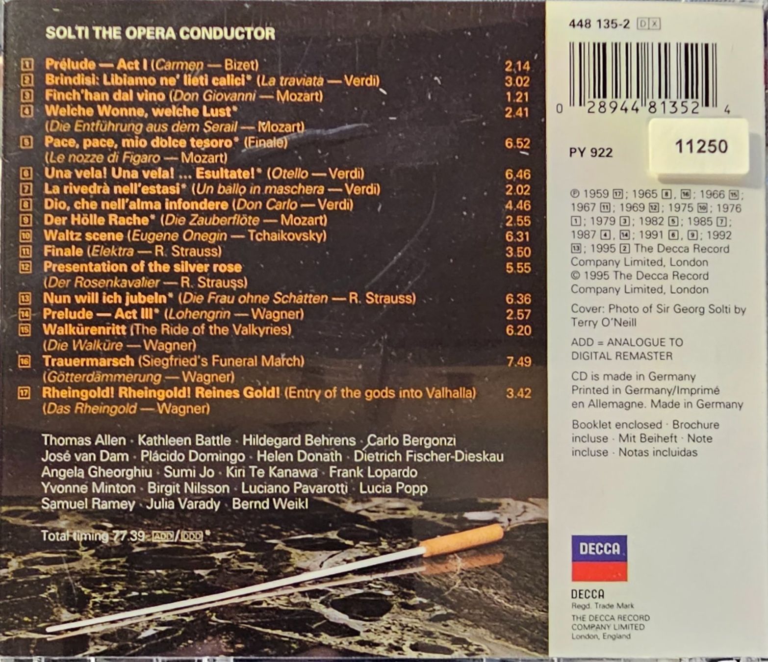 CDs: Solti - The Opera Conductor – D'occasion à Wahlen b. Laufen par Cg10 1