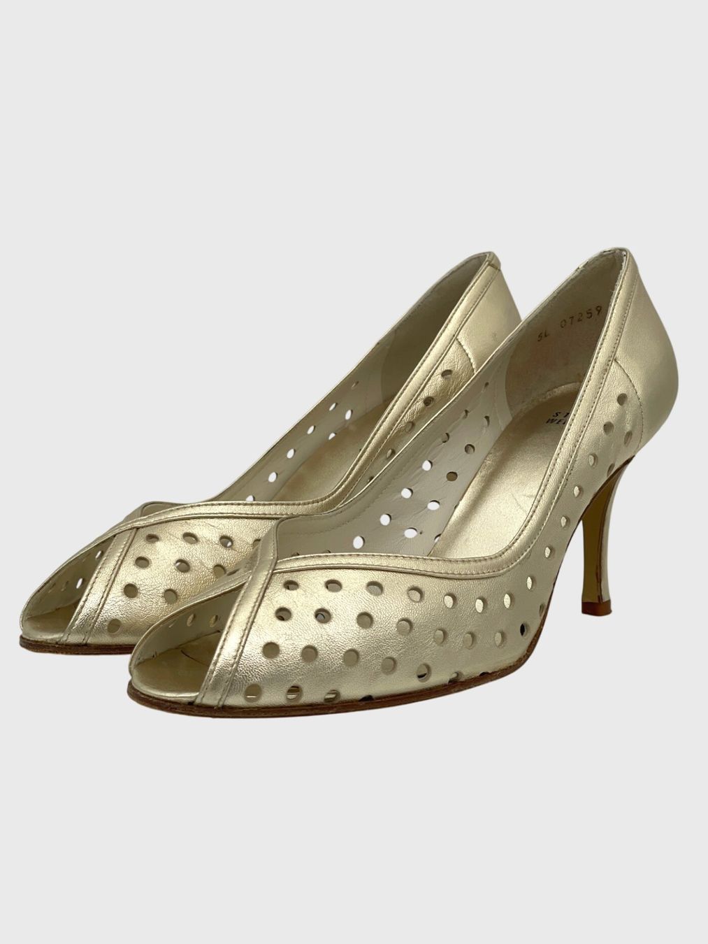 Stuart Weitzman Damenschuhe: Stuart Weitzman Peep Toe Pump EU 41.5 Metallic – Gebraucht aus Zürich von shoe_shop 2