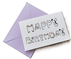 HAPPY BIRTHDAY - Karte Katzen inkl. Kuvert (neu/OVP)