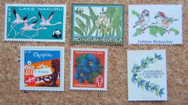 LOT VIGNETTEN WWF / TIERE / WEIHNACHTEN / CHOPIN / DÄNEMARK