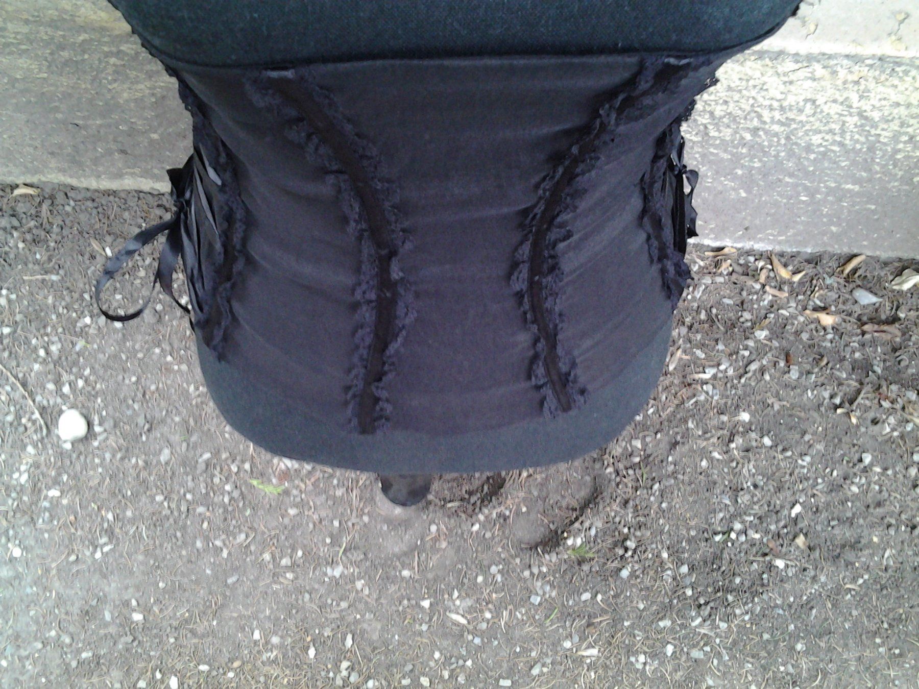 Top: Corset bustier noir à lacets fermeture éclair taille M – Usato da MEYRIN venduto da nf69