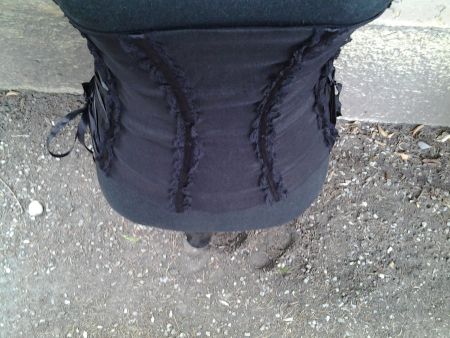 Corset bustier noir à lacets fermeture éclair taille M