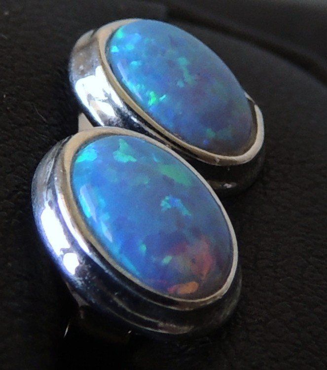 Orecchini pendenti & Orecchini a lobo: Silber 925 Ohrstecker mit Opalimitat – Nuovo e nell'imballaggio originale da Waldenburg venduto da schaller707 2
