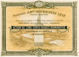 Maison J.H. Secrestat Ainé SA, Bordeaux - 1919