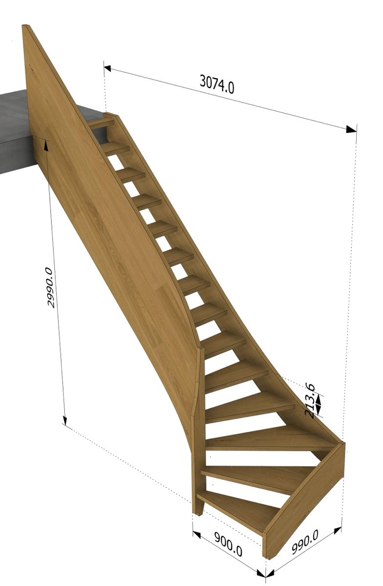 Escaliers: Escalier chêne massif – Neuf avec emballage d'origine à Rossemaison par dbmenuiserie 1