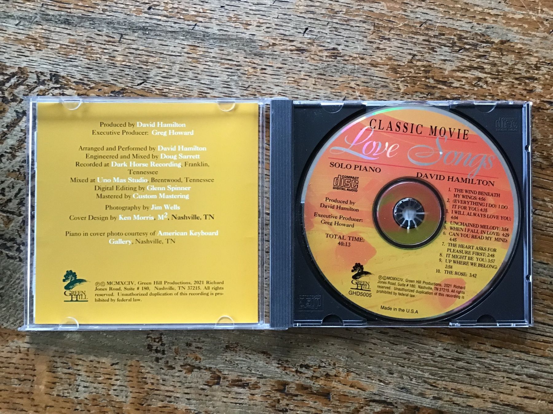 CD: CD David Hamilton piano solo – Usato da Fully venduto da Ruby97 1