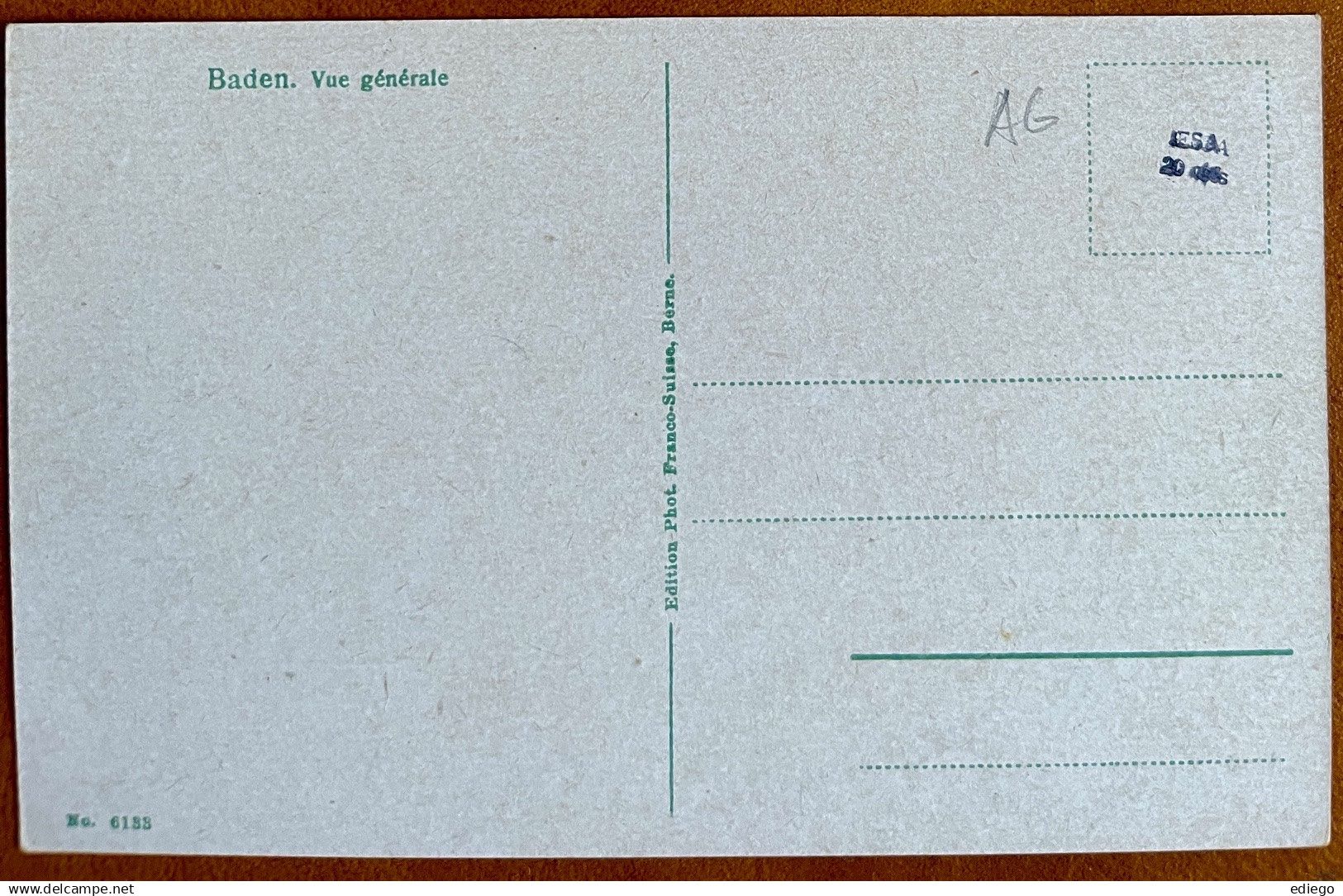 Cartoline postali: AK: BADEN - Generalansicht – Usato da Lutry venduto da Ediego 1