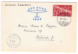 Lettre du vol Pro-Aéro Locarno-Lausanne du 23.V.46
