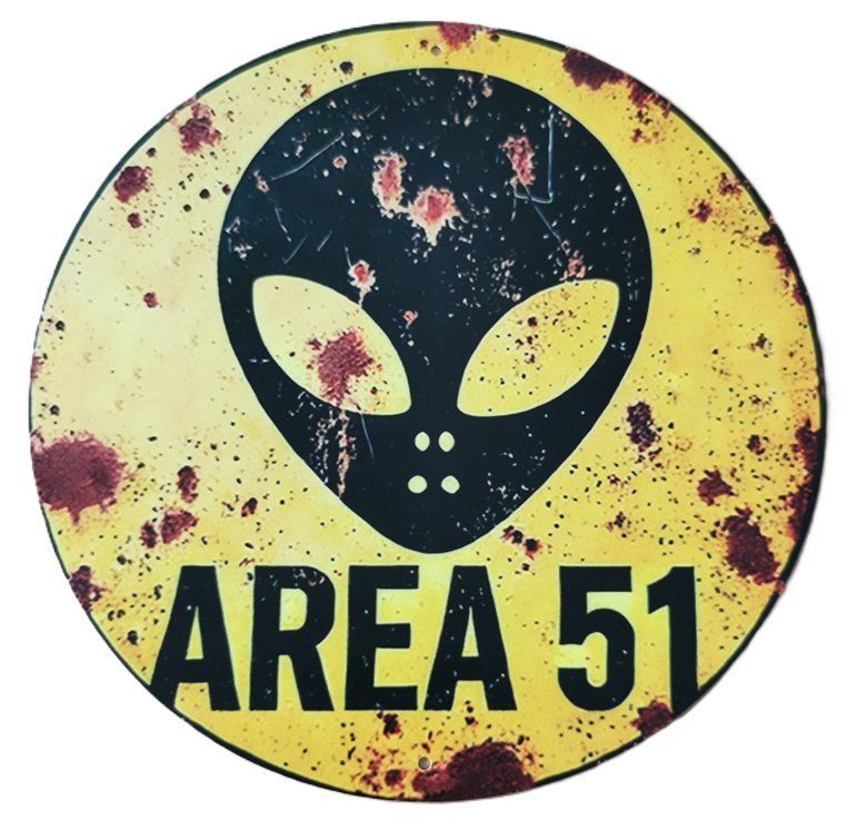 Schilder: AREA 51  - Blechschild  (neu/OVP) – Neu und originalverpackt aus Wilen b. Wollerau von morethanmusic
