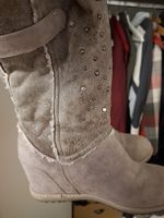Damen Stiefel grau mit Nieten und Glitzer guter Zustand