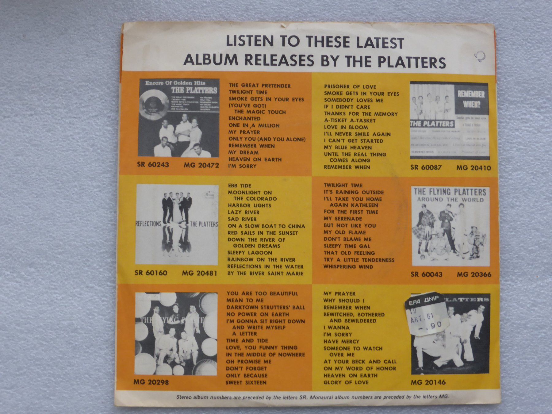 Vinyles: Vinyl Single   THE PLATTERS – D'occasion à Küssnacht am Rigi par Mondkinder 3