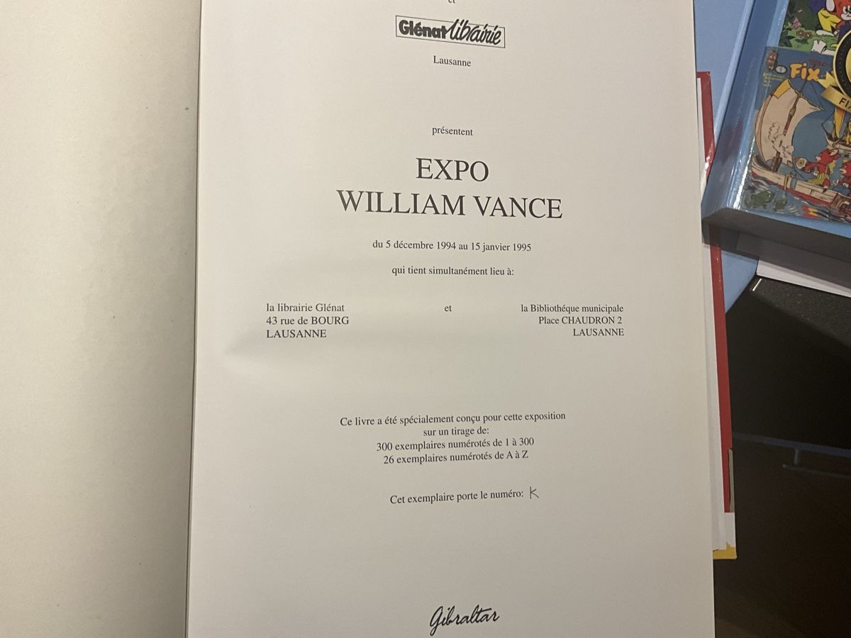 Fumetti: TL William Vance avec un Ex Libris signé – Usato da Agriswil venduto da Ueli03 2