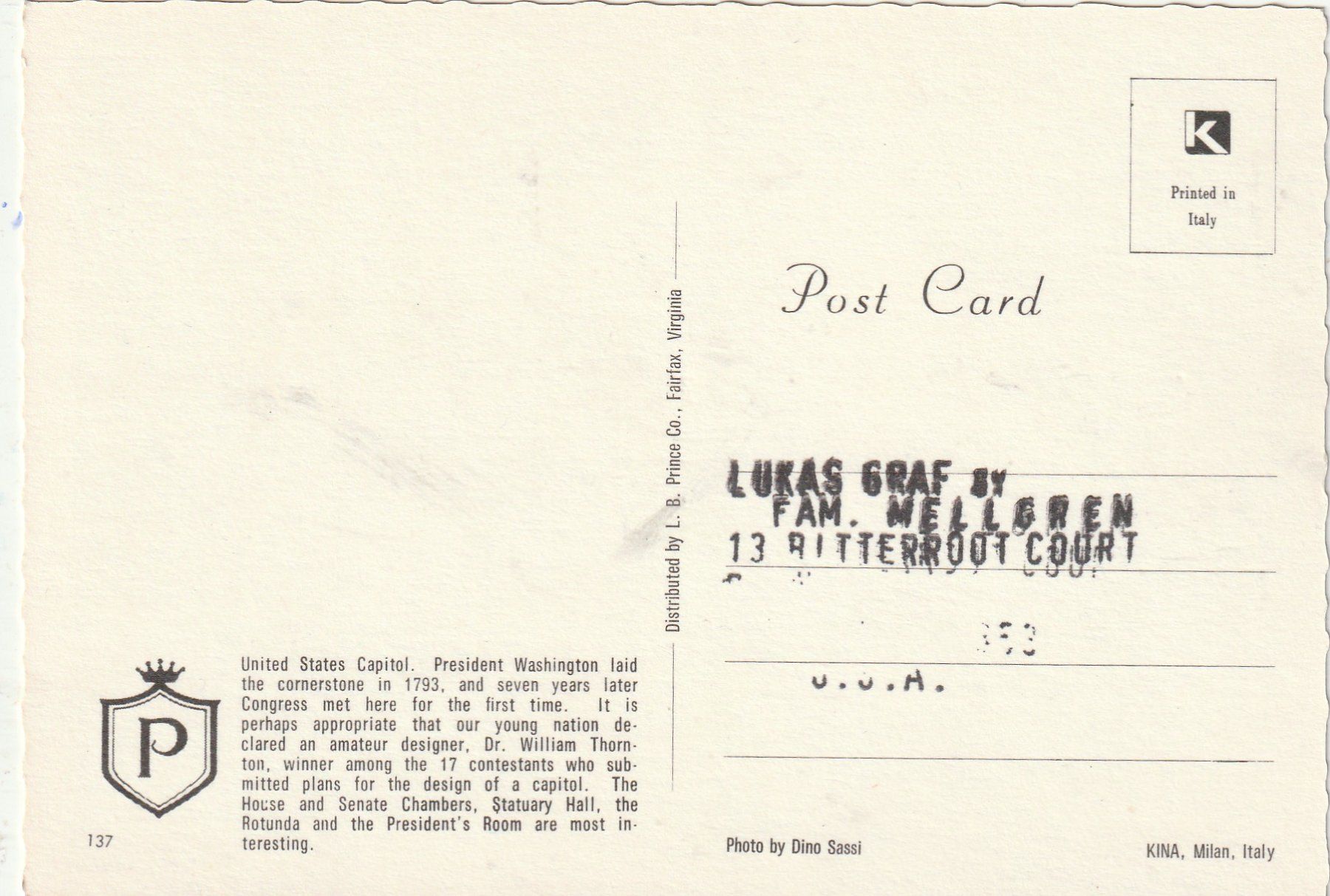 Cartoline postali: 2 Karten Capitol America – Usato da Lumbrein venduto da made02 1