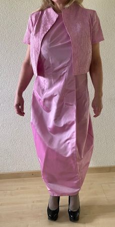 Kleid Cocktailkleid Abendkleid + Bolero ANGIE altrosa Gr. 38