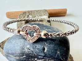 Besonders Armreif Silber 925 Herz-Schaustück Zirkonia Italy