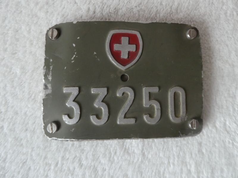 Schweizer Armee Schilder: Alte Original Schweizer Armee Militär Velonummer 33250 – Gebraucht aus Magden von Renner22 1