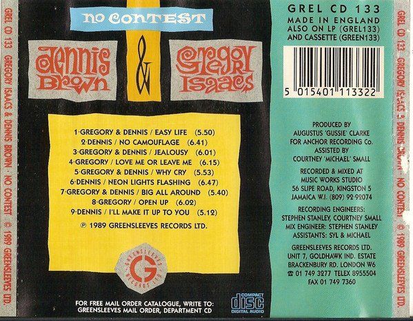 CDs: Gregory Isaacs Dennis Brown NO CONTEST Reggae, Dancehall  CD – D'occasion à Kandergrund par Sososo 1
